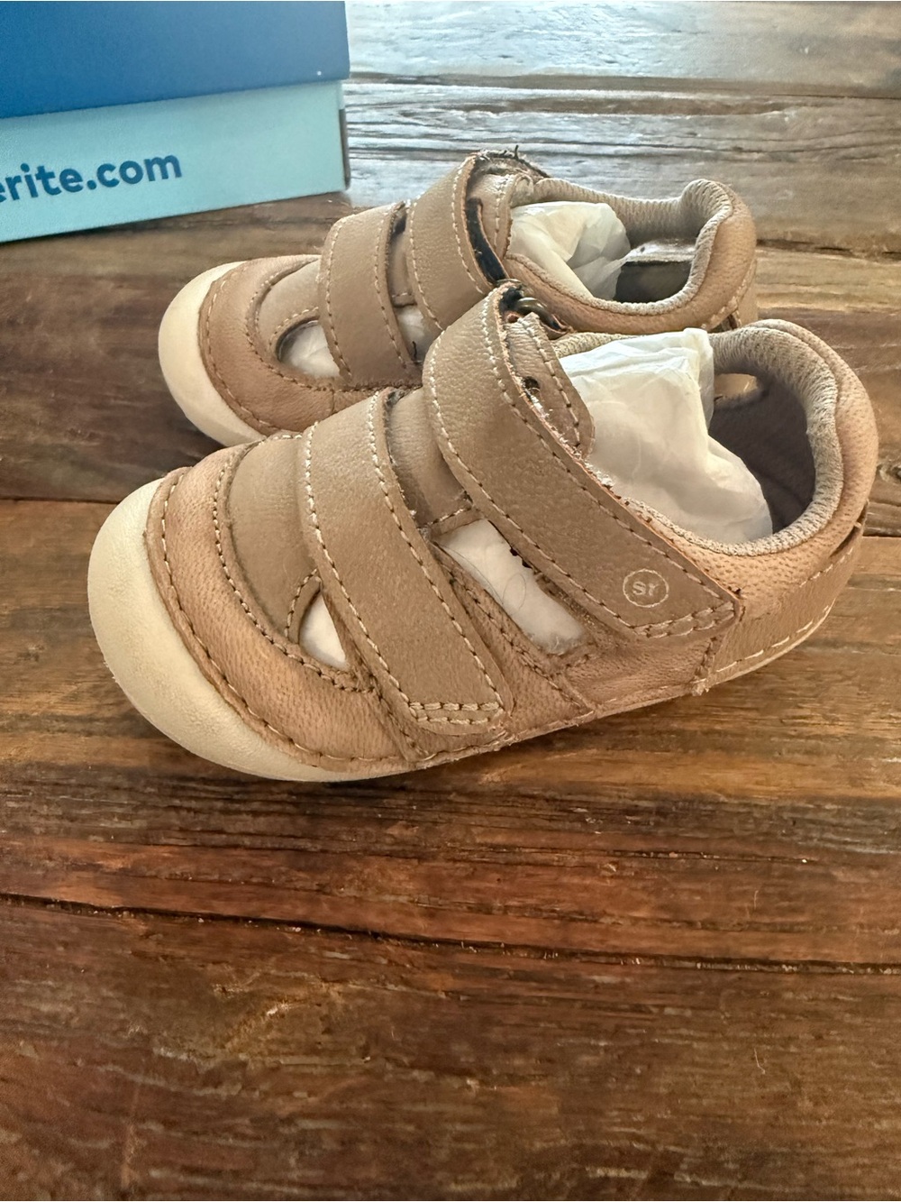 Stride Rite Kids Gaia Casual Hook-and-Loop Shoes in Taupe